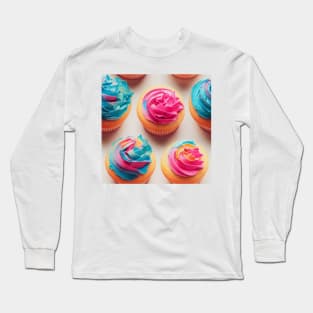 Watercolor cupcake pattern Long Sleeve T-Shirt